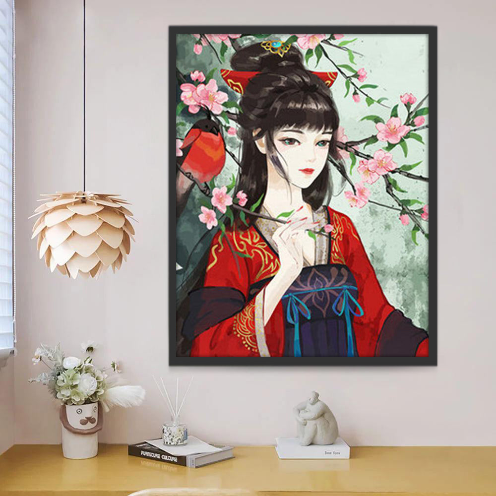 Chica China de Traje Tradicional Pintar por Números