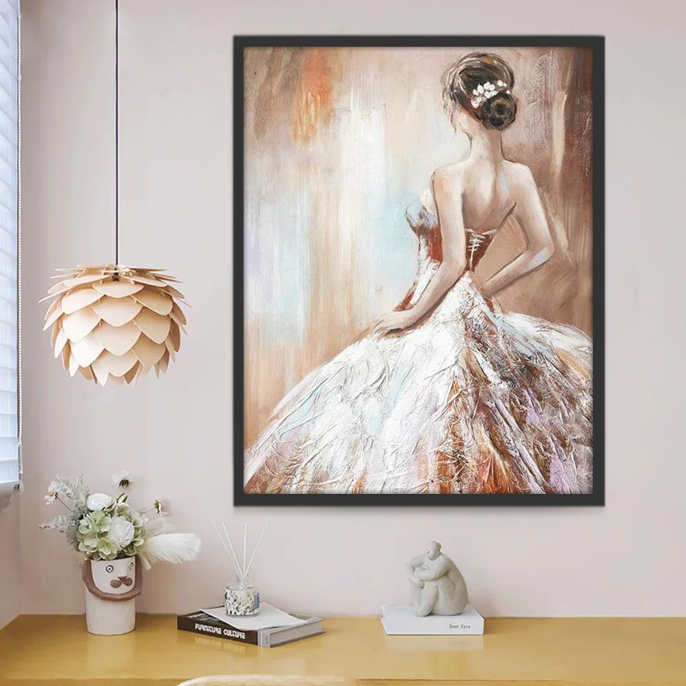 Chica Elegante de Etiqueta Blanca Pintar por Números