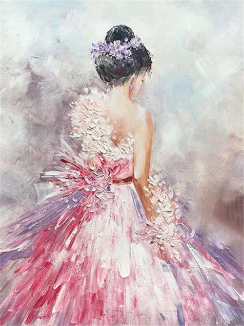 Chica Elegante de Vestido Hermoso Pintar por Números