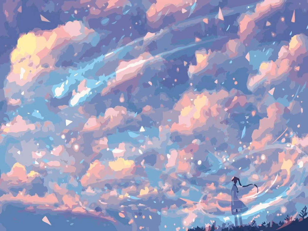 Chica Mirando Nubes Bonitas Pintar por Números