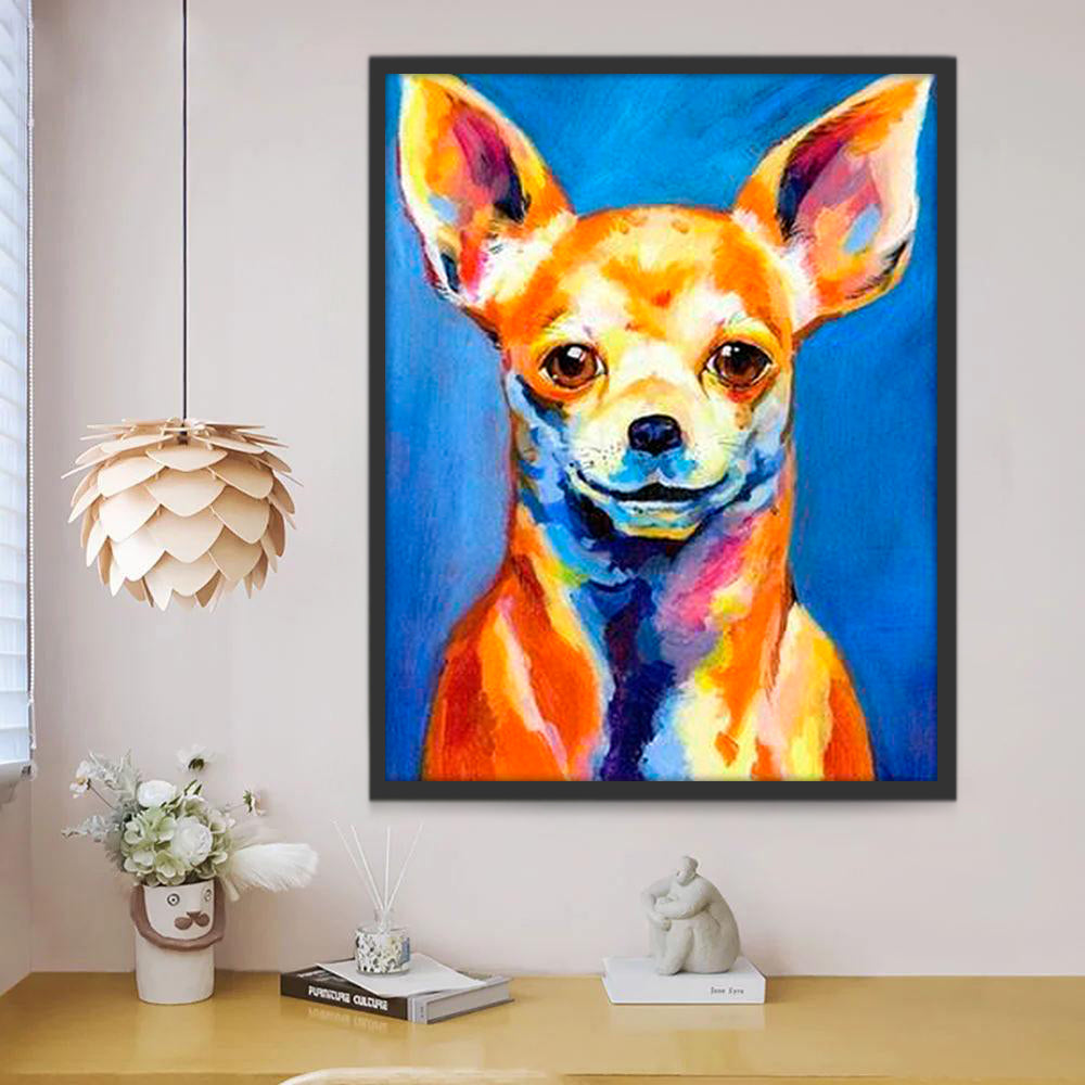 Chihuahua Colorido con Sonrisa Pintar por Números