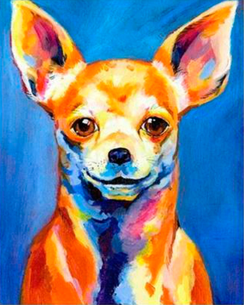 Chihuahua Colorido con Sonrisa Pintar por Números