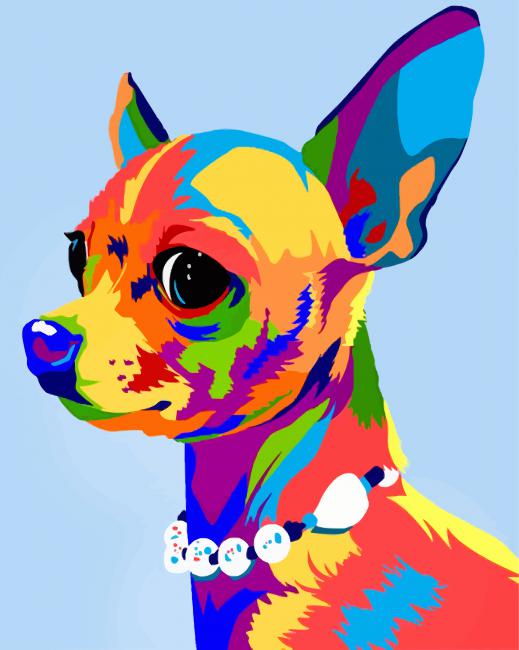 Chihuahua Colorido Pintar por Números