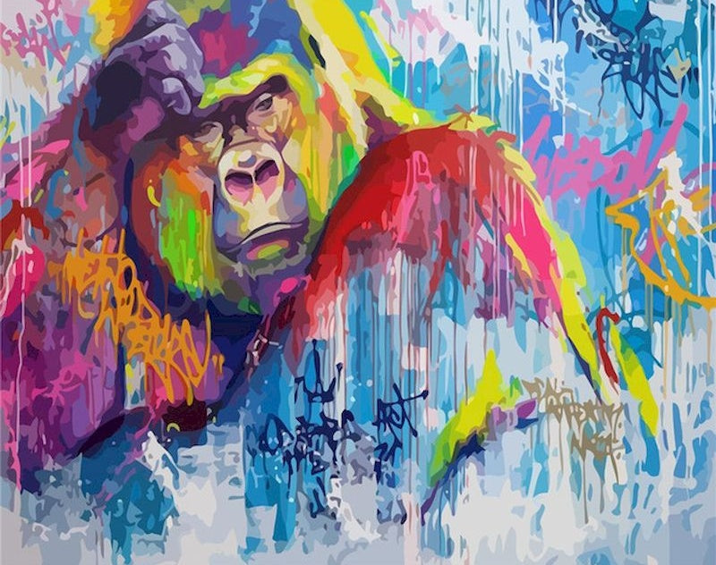 Chimpancé Colorido de Graffiti Callejero Pintar por Números