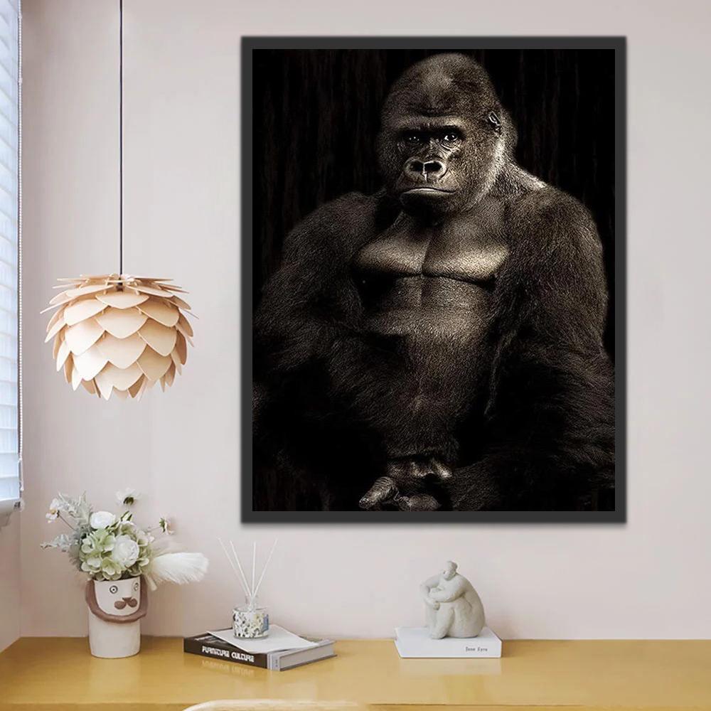Chimpancé con Músculo en Oscuridad Pintar por Números