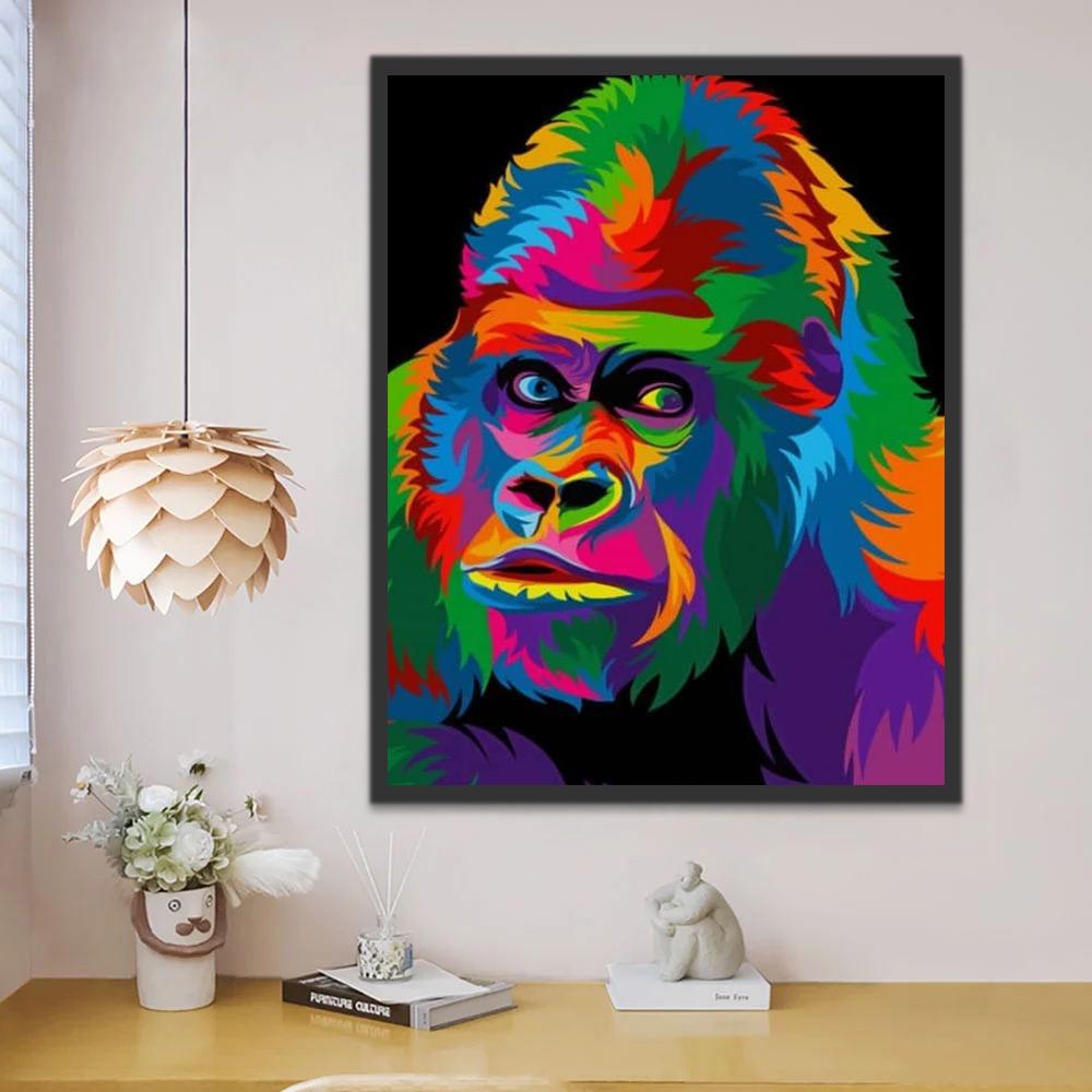 Chimpancé Curioso de Colores Brillantes Pintar por Números