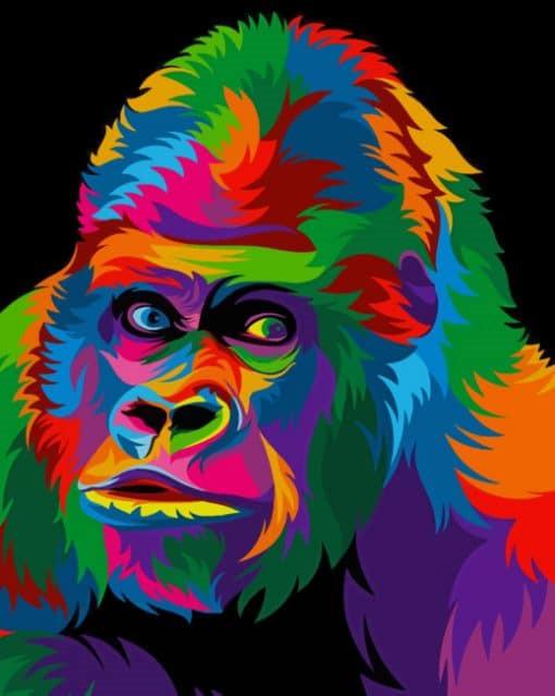 Chimpancé Curioso de Colores Brillantes Pintar por Números