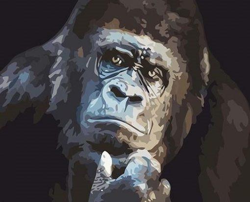 Chimpancé Haciendo Acto de Pensar Pintar por Números