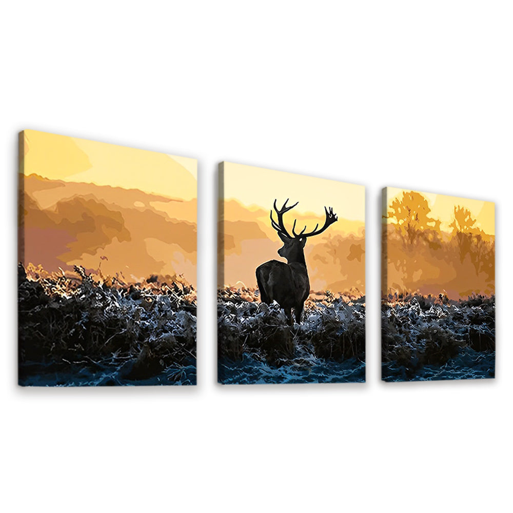 Ciervo en la Sombra al Atardecer 3 Partes Pintar por Números