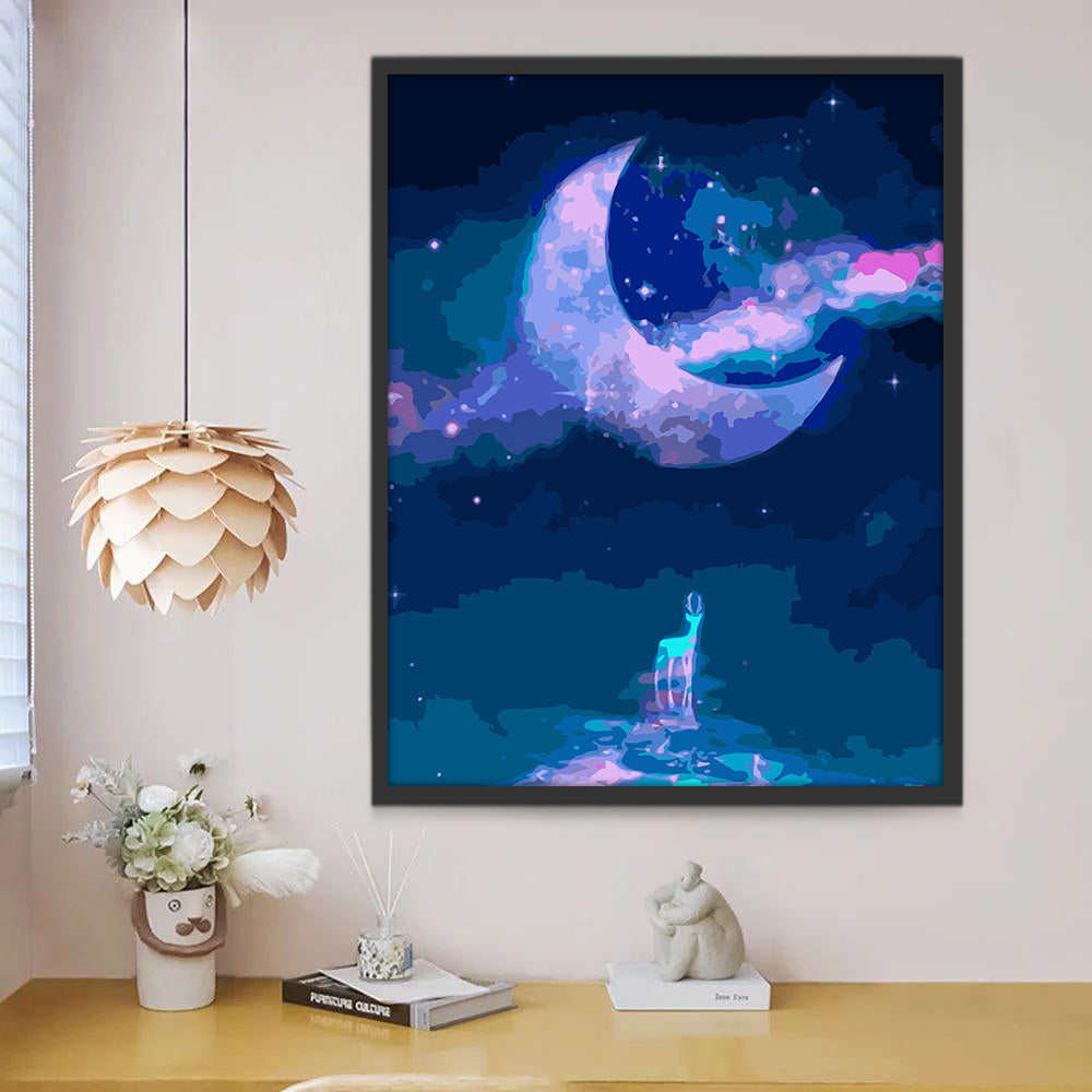 Ciervo Mirando la Luna Pintar por Números