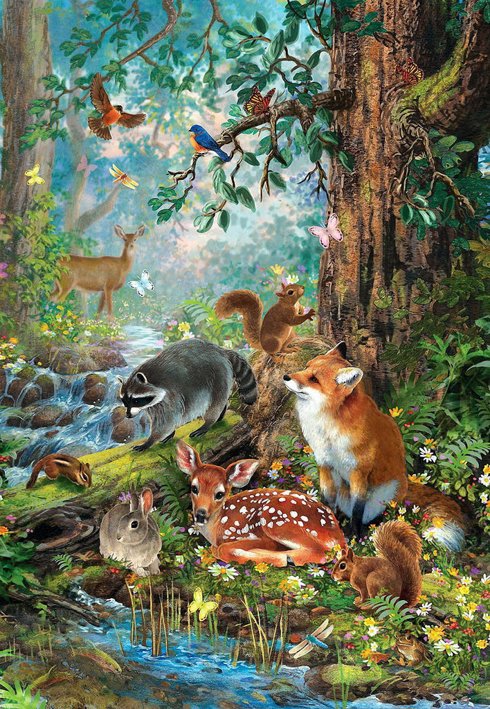 Ciervo Sika y Otros Animales Salvajes en Bosque Pintar por Números