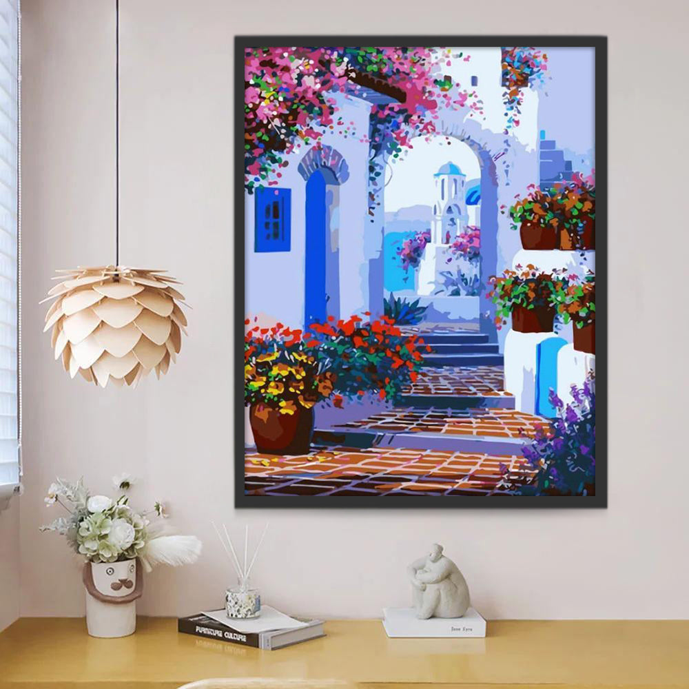 Ciudad Bonita en la Isla de Santorini Pintar por Números