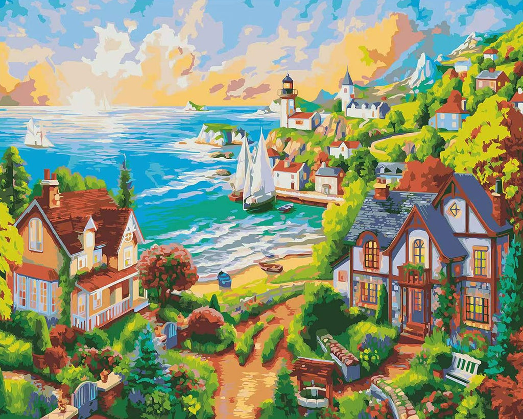 Ciudad Costera en el Verano Pintar por Números