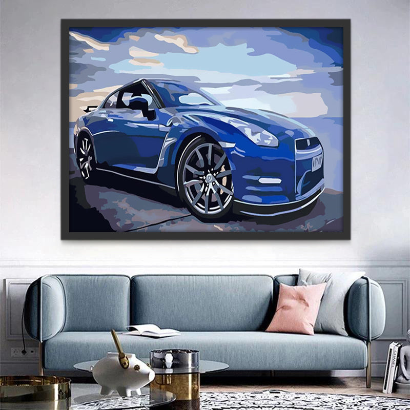 Coche de Color Azul Pintar por Números
