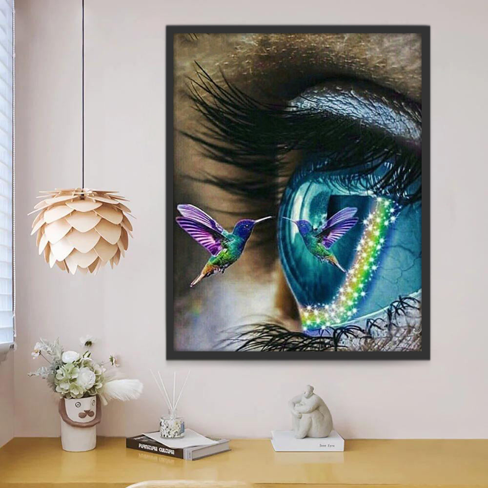 Colibrí y Ojo de Mujer Pintar por Números