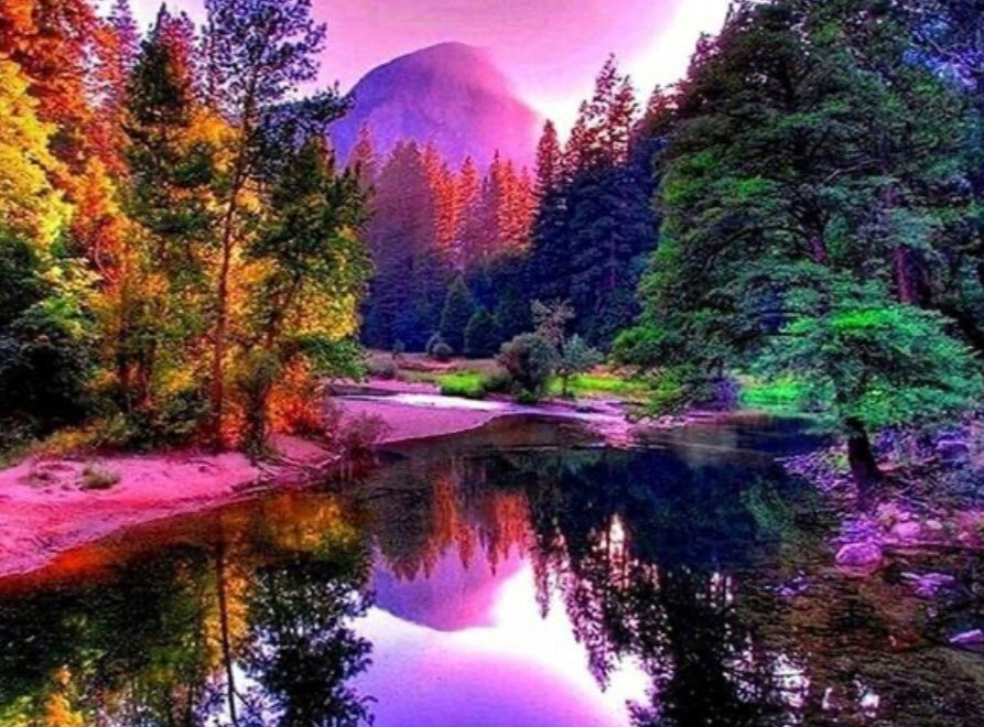 Colorido Paisaje de Montaña y Lago Pintar por Números