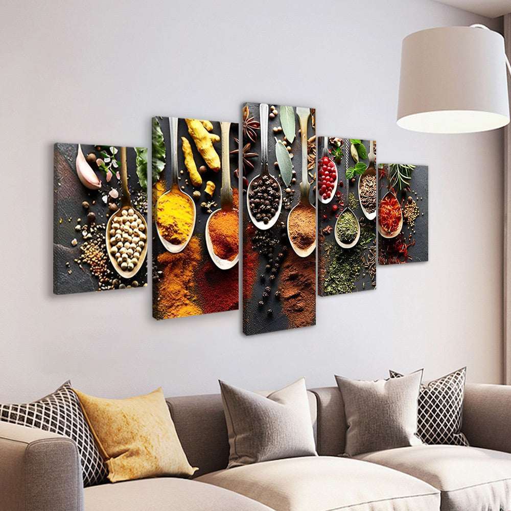 Condimentos y Especias para Comidas 5 Partes Pintar por Números