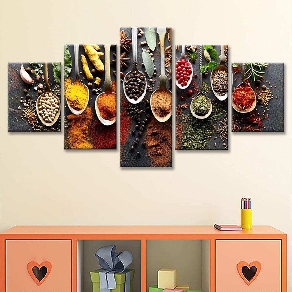 Condimentos y Especias para Comidas 5 Partes Pintar por Números
