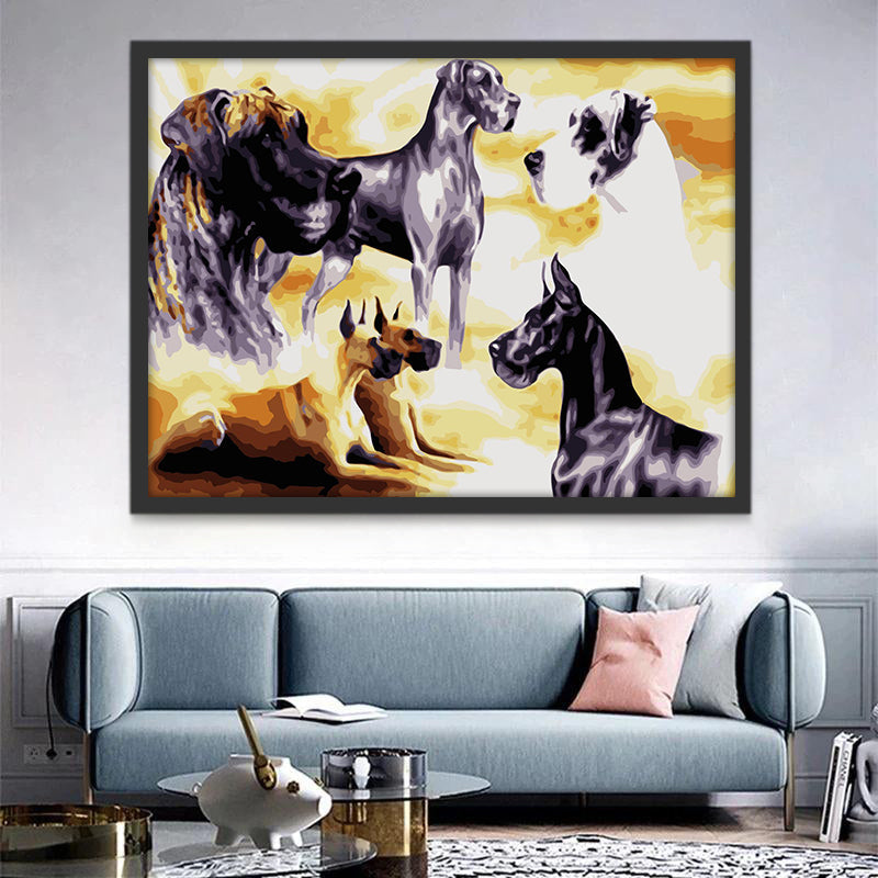 Conjunto de Perros de Razas Diferentes Pintar por Números