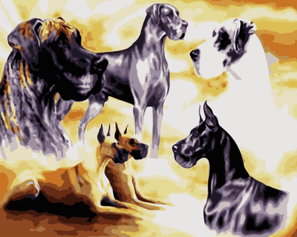Conjunto de Perros de Razas Diferentes Pintar por Números