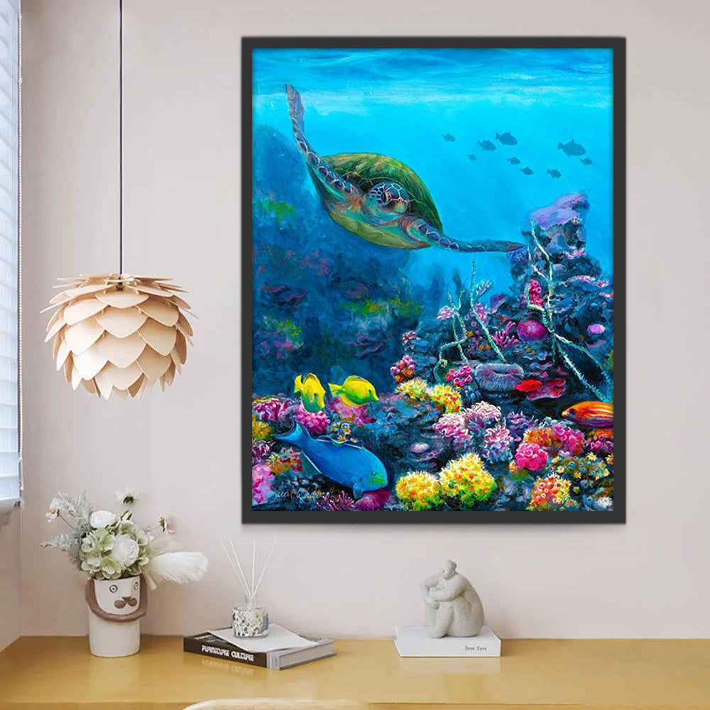Corales Coloridos y Tortuga Pintar por Números