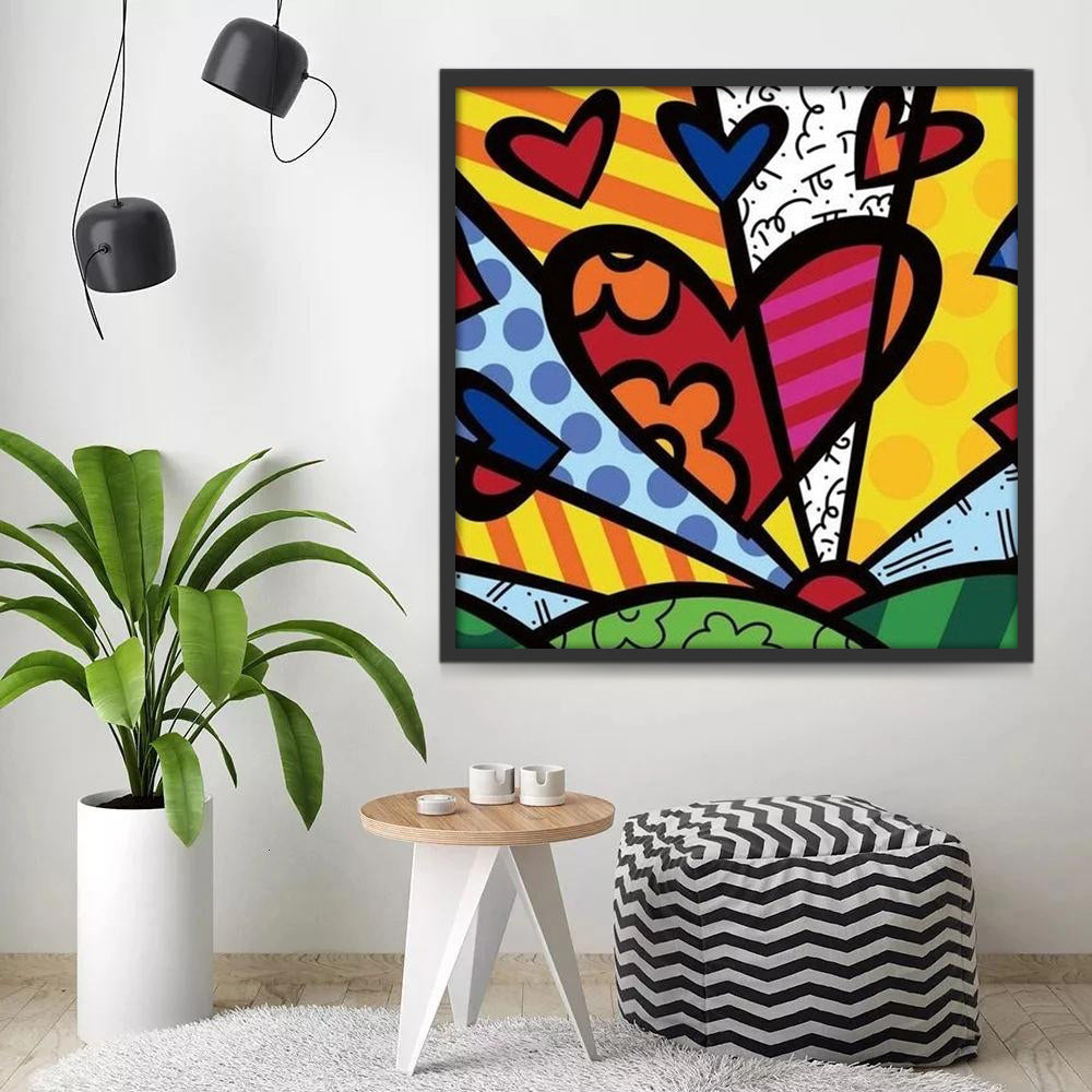 Corazón Colorido Abstracto Pintar por Números