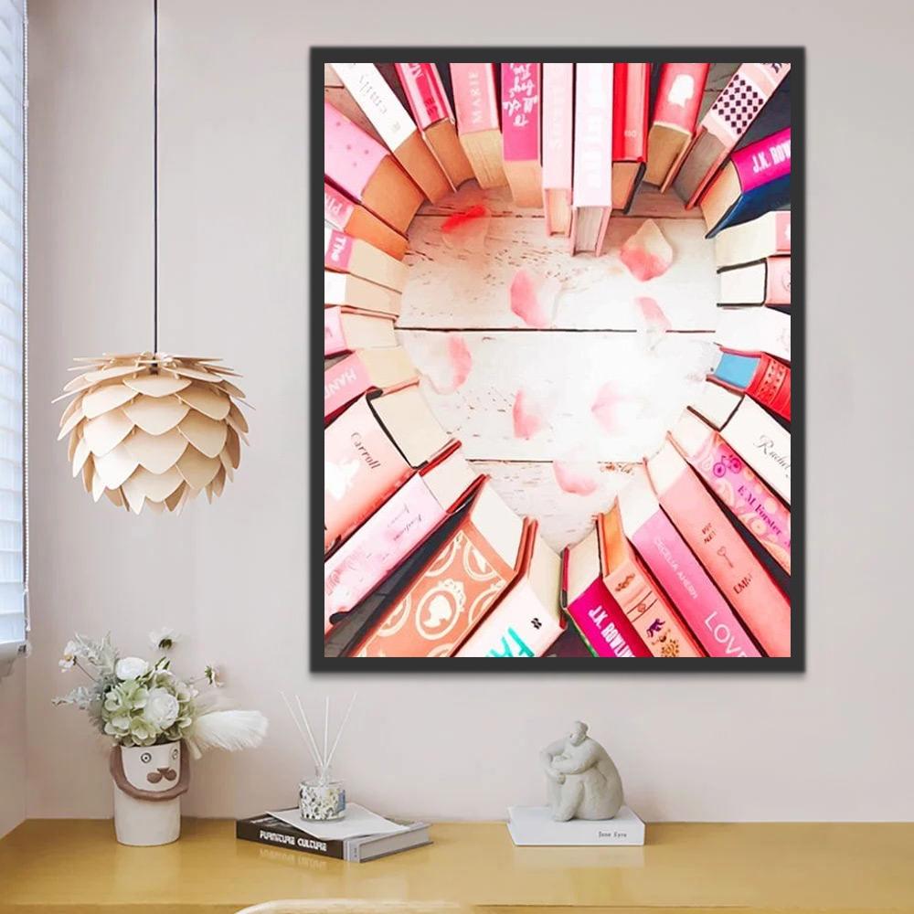 Corazón Hecho de Libros Pintar por Números