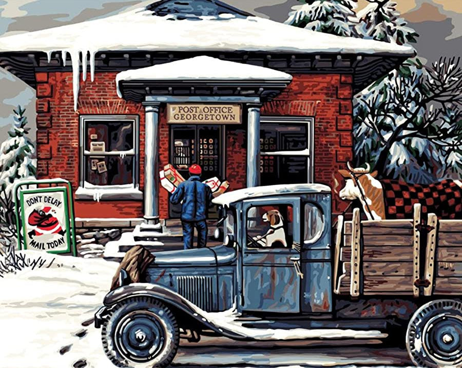 Correos en Georgetown en el Invierno Pintar por Números