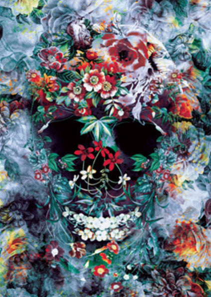 Cráneo Cubierto de Flores Coloridas Pintar por Números