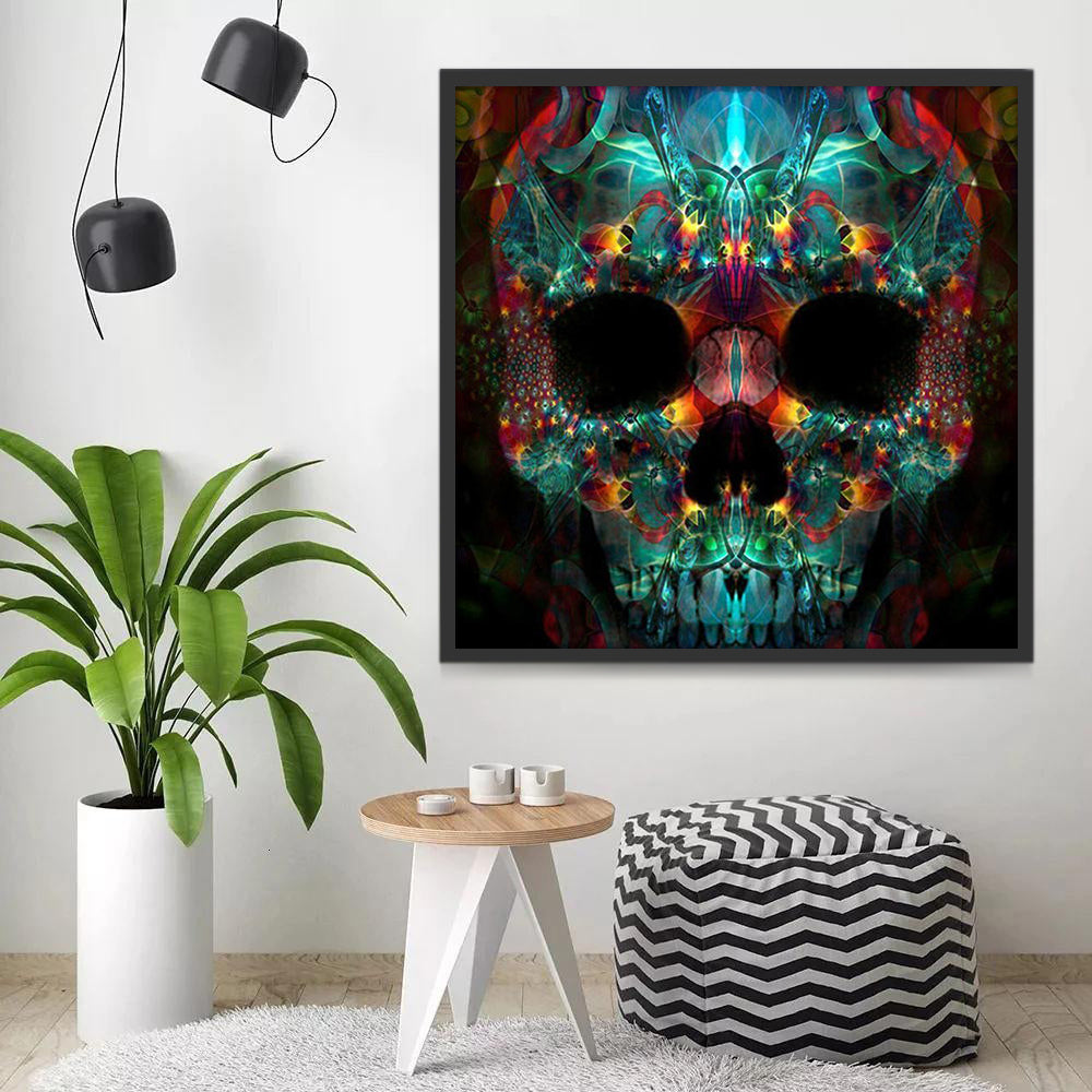 Cráneo de Colores Brillantes Pintar por Números
