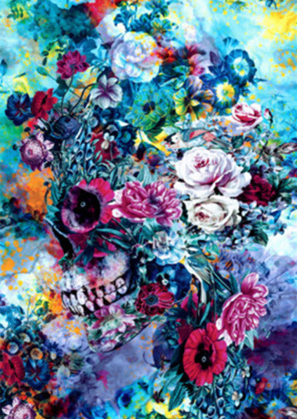 Cráneo Lleno de Flores Coloridas Pintar por Números