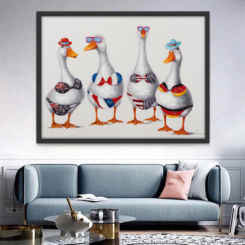 Cuatro Patos en Vacación Pintar por Números