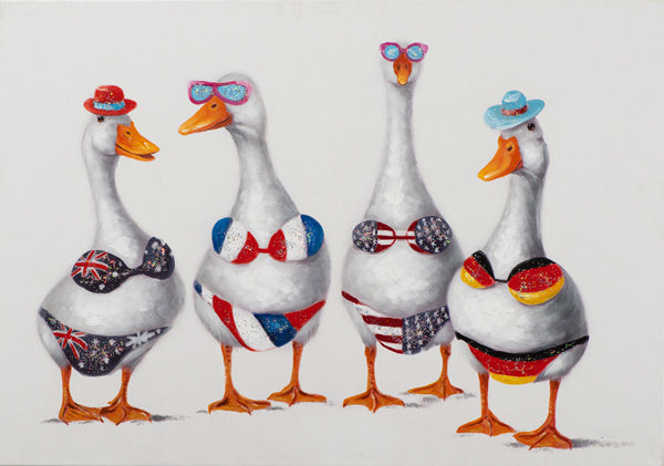 Cuatro Patos en Vacación Pintar por Números