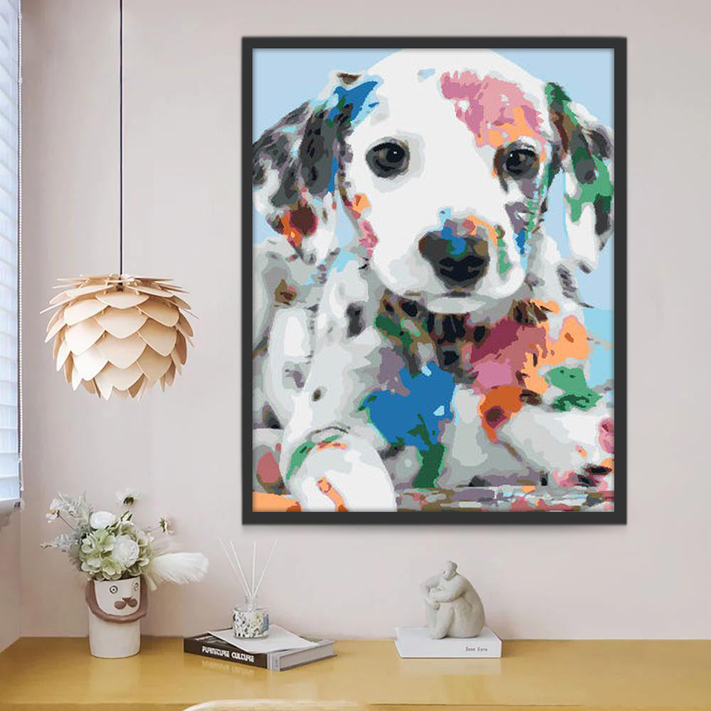 Dálmata Pequeño con Manchas Coloridas Pintar por Números