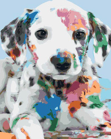Dálmata Pequeño con Manchas Coloridas Pintar por Números