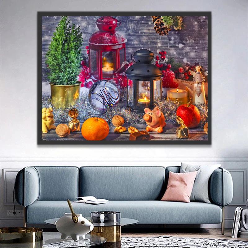 Decoraciones Navideñas en la Mesa Pintar por Números