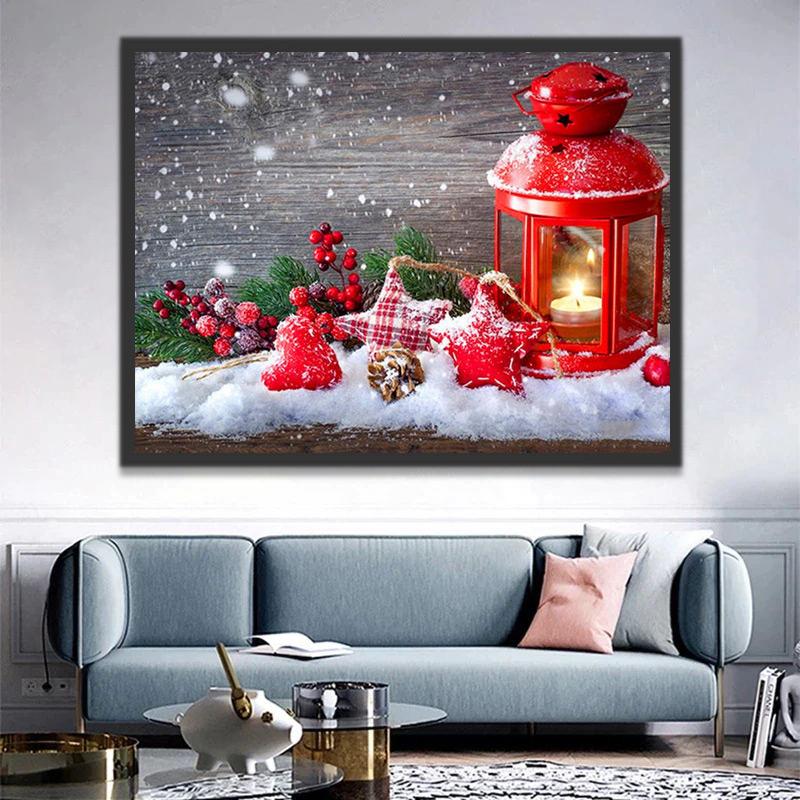 Decoraciones y Linterna de Navidad Pintar por Números