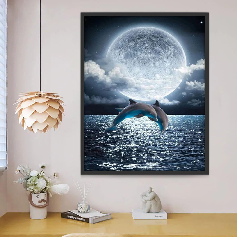 Delfines a la Luz de la Luna Pintar por Números