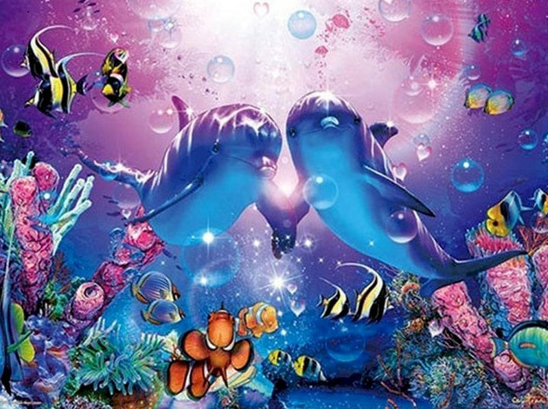 Delfines Enamorados Pintar por Números