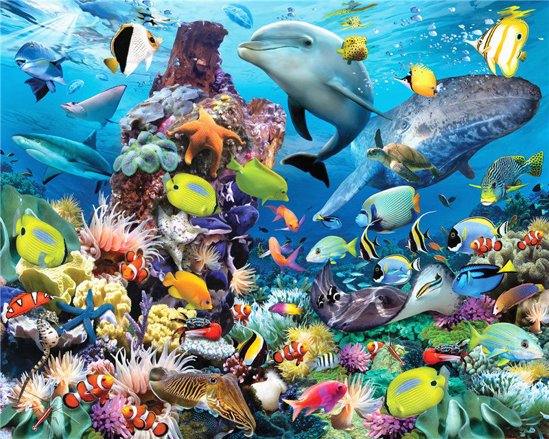 Delfines y Ballena y Peces y Tiburón Pintar por Números