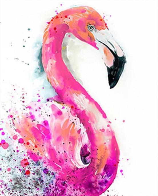 Dibujo de Acuarela de Flamenco Rosa Pintar por Números