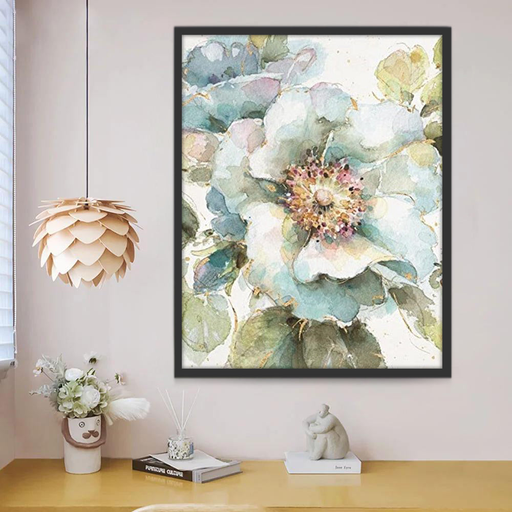 Dibujo de Acuarela de Flores Azules Pintar por Números