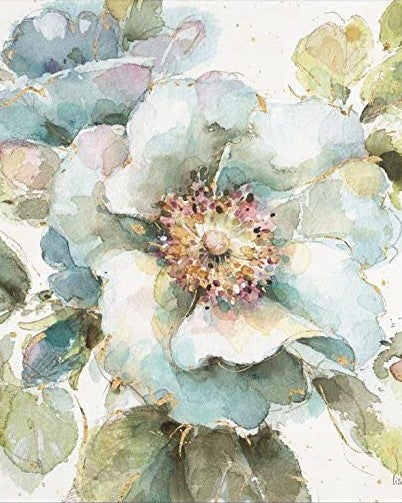 Dibujo de Acuarela de Flores Azules Pintar por Números