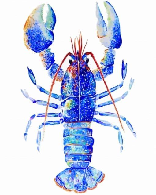Dibujo de Acuarela de Langosta Azul Pintar por Números