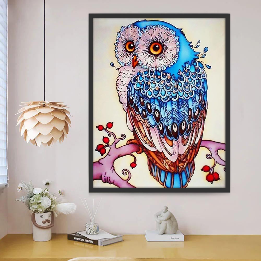 Dibujo de Búho Azul Pintar por Números