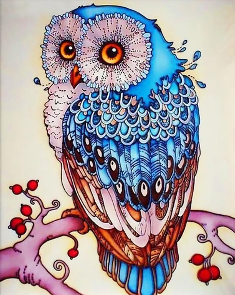 Dibujo de Búho Azul Pintar por Números