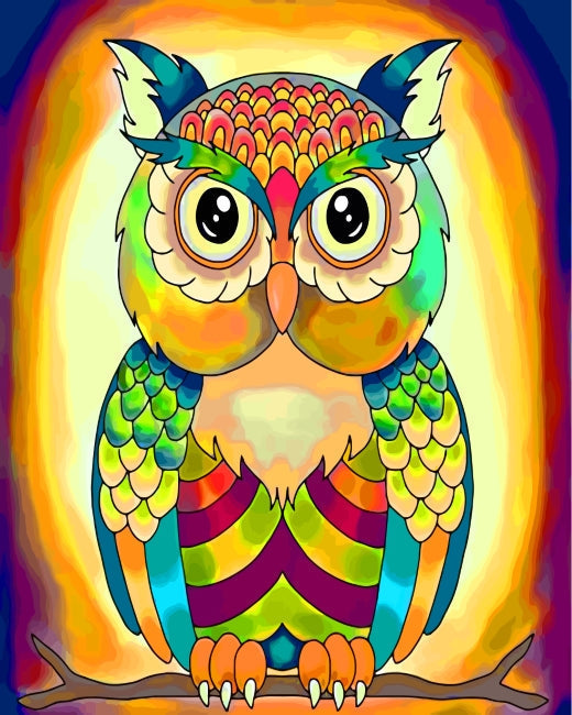 Dibujo de Búho Colorido Pintar por Números