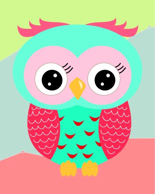 Dibujo de Búho Lindo Pintar por Números Niños