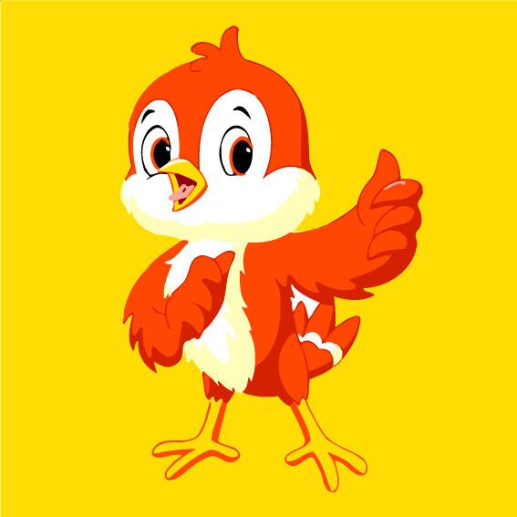 Dibujo de Pajarito Lindo y Fondo Amarillo Pintar por Números Niños
