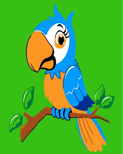 Dibujo de Papagayo Lindo Pintar por Números Niños